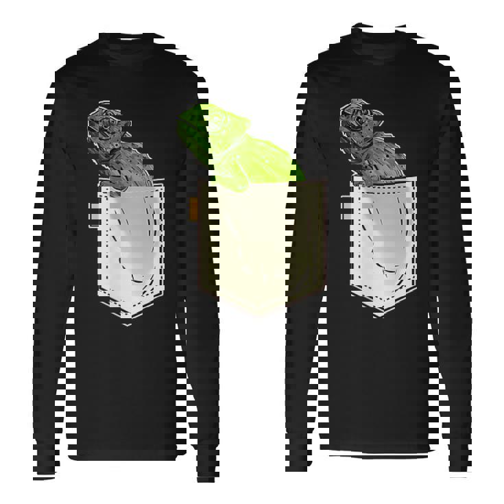 カメレオンポケットバッジ 長袖Tシャツ