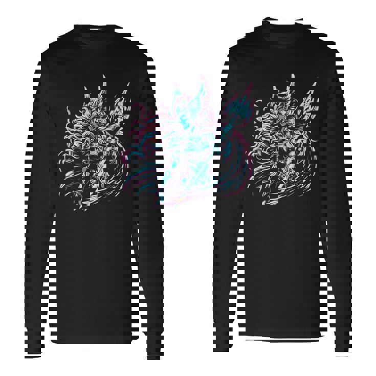 カラフル バイキング ブライトヴァルキリー 北欧神話 長袖Tシャツ