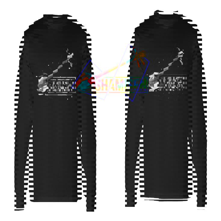 カラフル 三味線 三味線 三味線 三元楽器 長袖Tシャツ