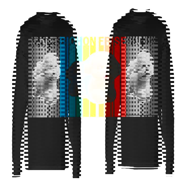 カラフルなビションフリーゼ 長袖Tシャツ