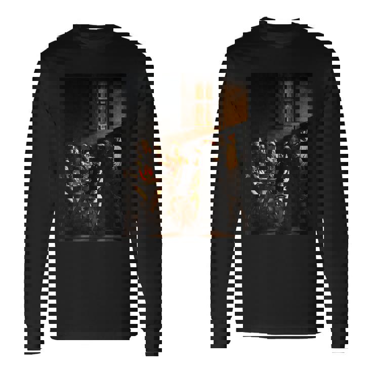 カラヴァッジョの聖マタイの召し 長袖Tシャツ