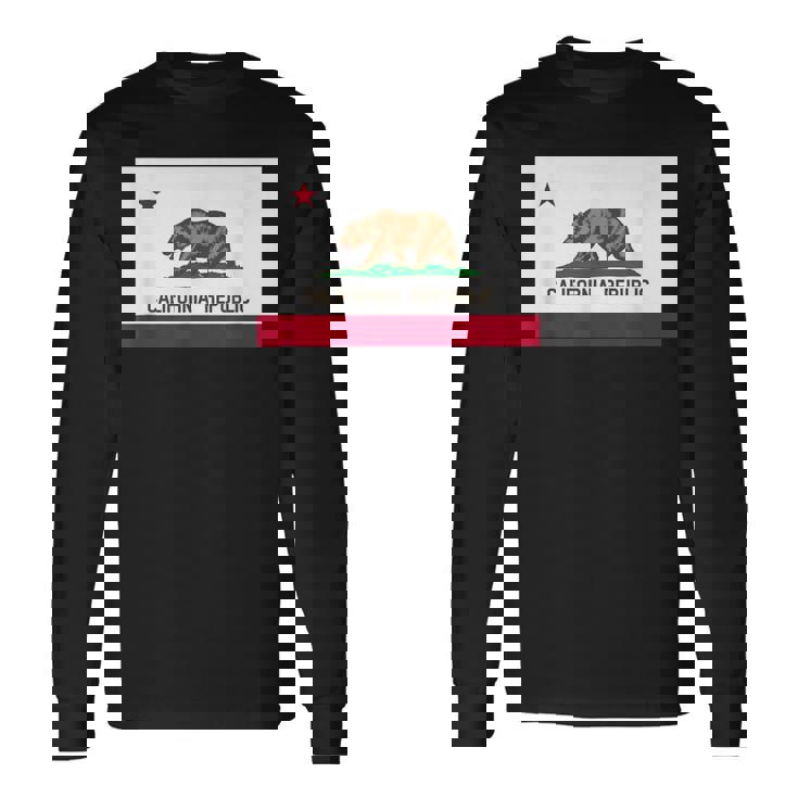 カリフォルニア州「ベアリパブリック」州旗 長袖Tシャツ