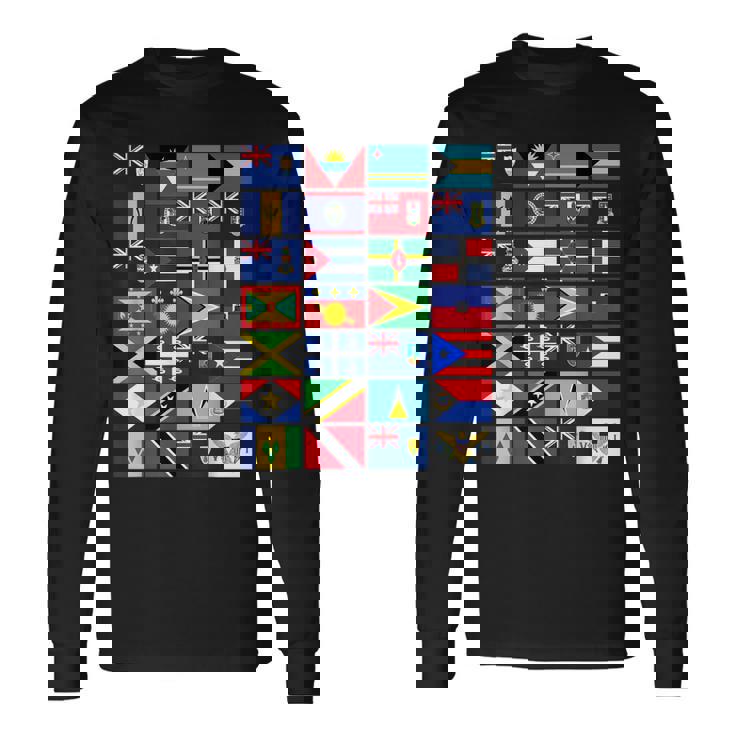カリブ海国旗 ユニティプライド お土産 地理ギフト 長袖Tシャツ