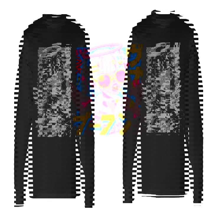 カワイイ ストリートウェア ヒップホップ Hip Hop サイバーパンク エンジェル テックウェア マンガ アニメ 長袖Tシャツ