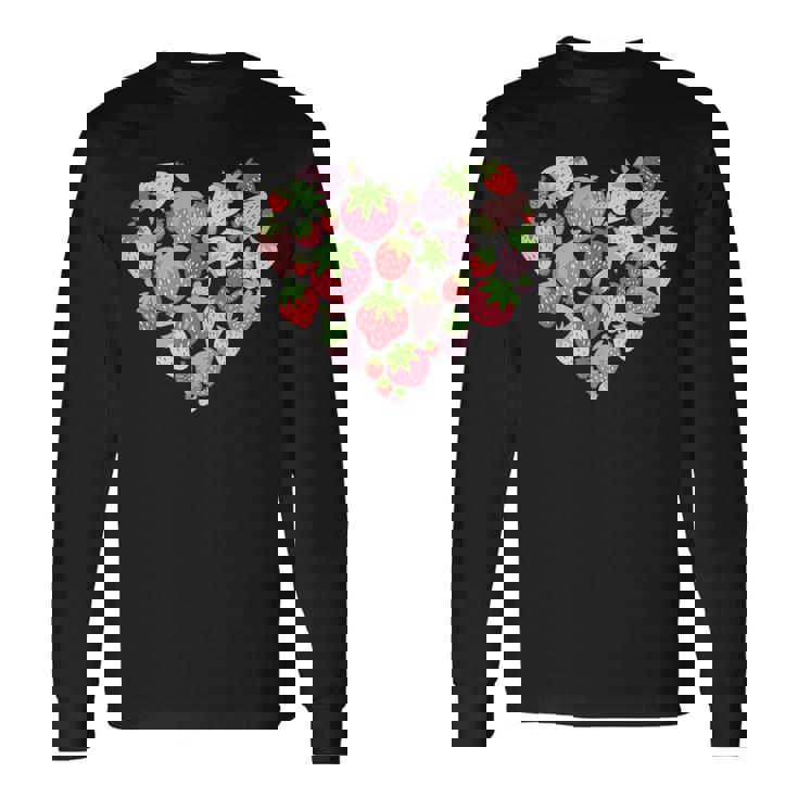 カワイイ ストロベリーハート コテージコア エステ ストロベリー 長袖Tシャツ ギフトのアイデア