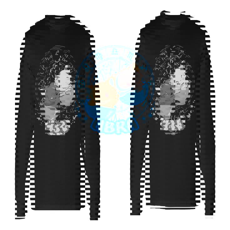 カワイイ猫占星術 星座天秤座 長袖Tシャツ