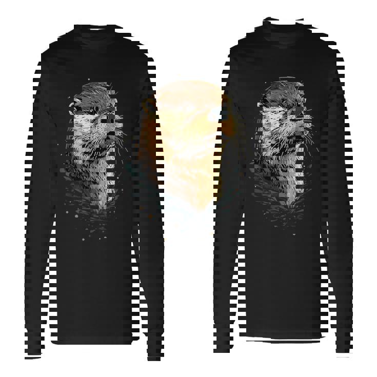 カワウソ モチーフ アイ・ラブ・ラッコ ラッコ・マーチン スウィート・ラッコ 長袖Tシャツ ギフトのアイデア