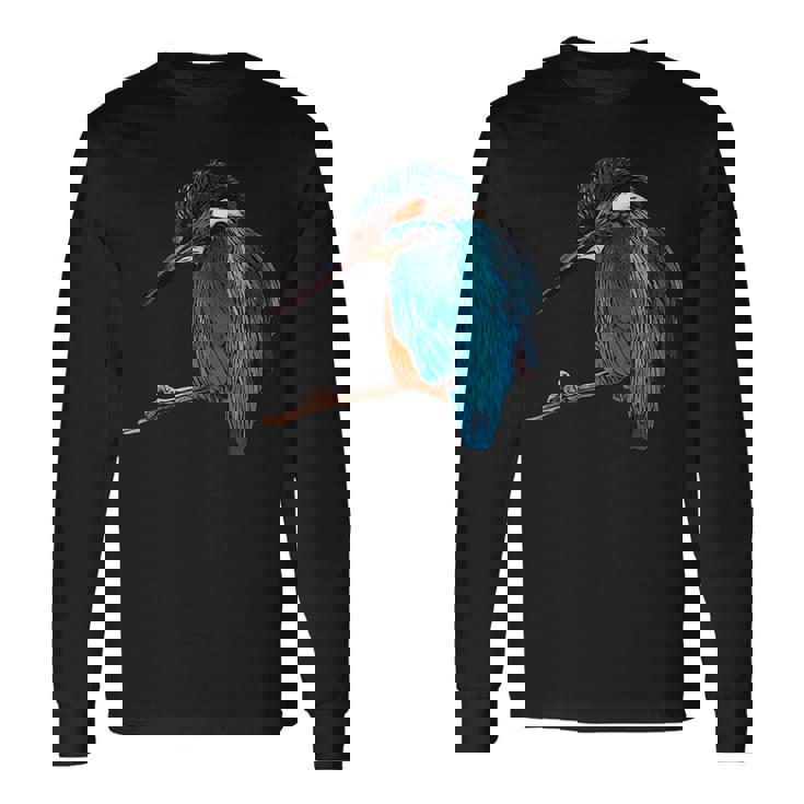 カワセミ 動物モチーフ 動物の顔 鳥モチーフ 動物モチーフ 鳥 カワセミ 長袖Tシャツ