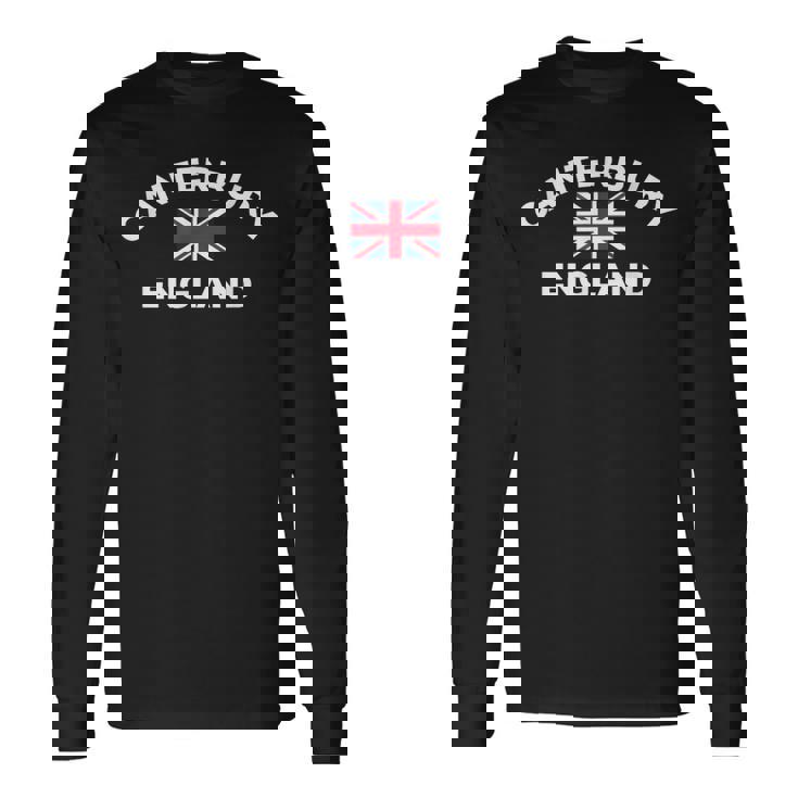 カンタベリー イングランド イギリス イギリス シティ ユニオンジャック フラッグ 長袖Tシャツ