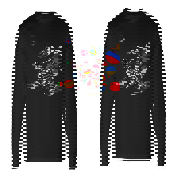 カントリーボール ヨーロッパ 面白い 長袖Tシャツ