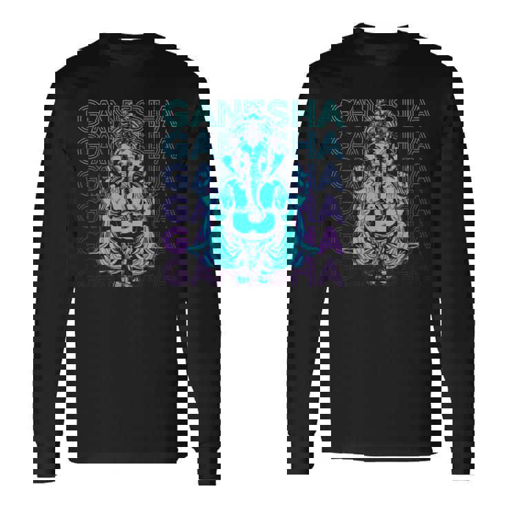 ガネーシャ 古代ヒンズー教神 ヒンズー教神話 長袖Tシャツ