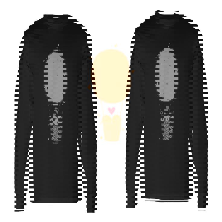 キウイフルーツバルーンで飛ぶ2羽のキウイ鳥。 長袖Tシャツ