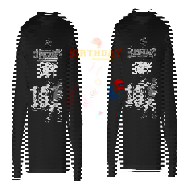 キッズ 10歳の誕生日 野球選手 ダビングボーイ 10歳 長袖Tシャツ