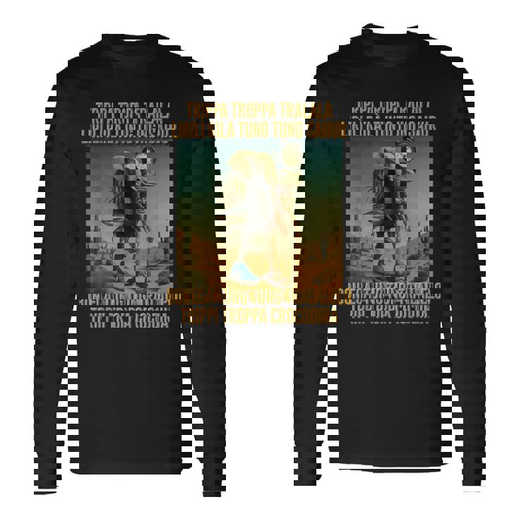 キッズ トレンド ミーム ブレイン イタリアン トリッパ トラララ 長袖Tシャツ