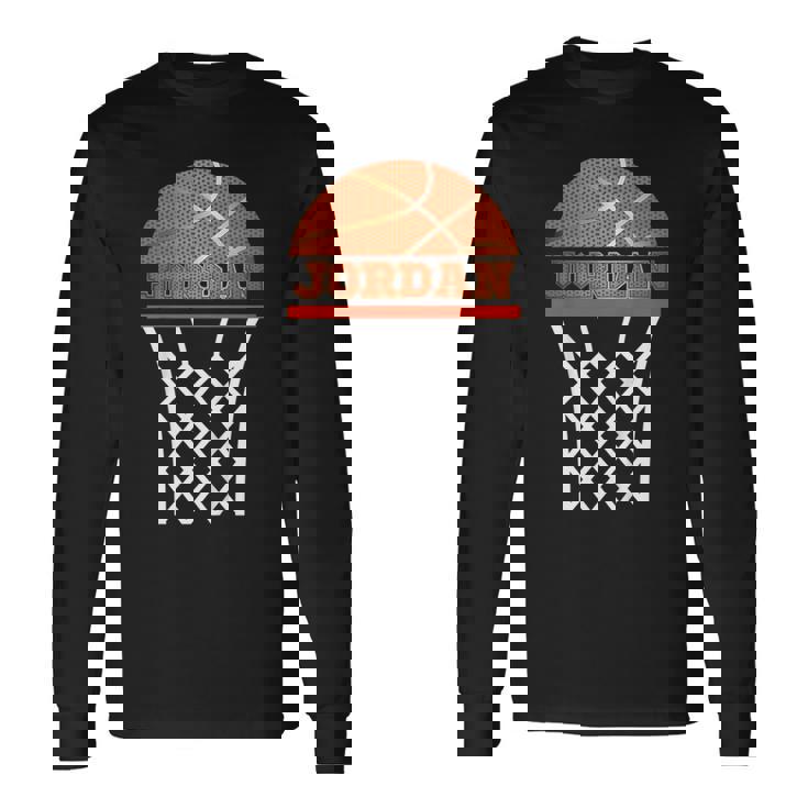 キッズ バスケットボールtシャツ ジョーダン カスタムネームギフト 男の子、若者向け 長袖Tシャツ