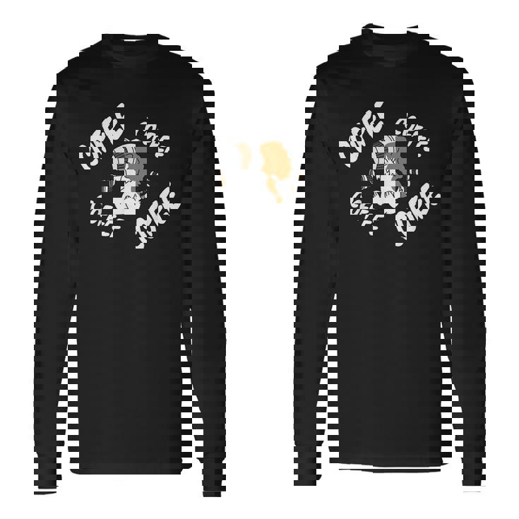 キャバリエ キング チャールズ スパニエル 犬 コーヒー 長袖Tシャツ