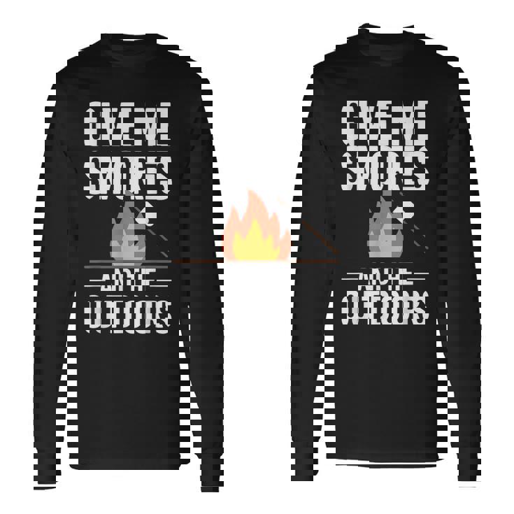 キャンプ&ハイカー向け、スモーズアンドザアウトドアデザインを与えてください 長袖Tシャツ