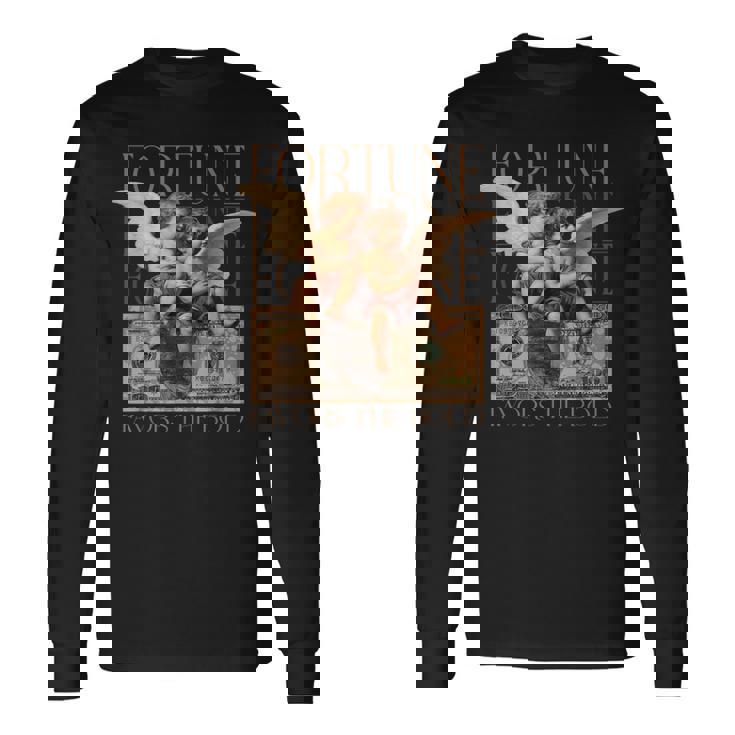 キューピッドとサイケ 2人の天使の赤ちゃん ドルフォーチュンアート 長袖Tシャツ