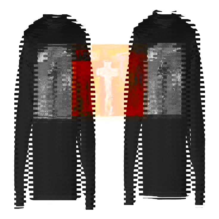 キリスト教のメッセージ イエス 十字架 愛 グラフィティ アート 絵画 長袖Tシャツ