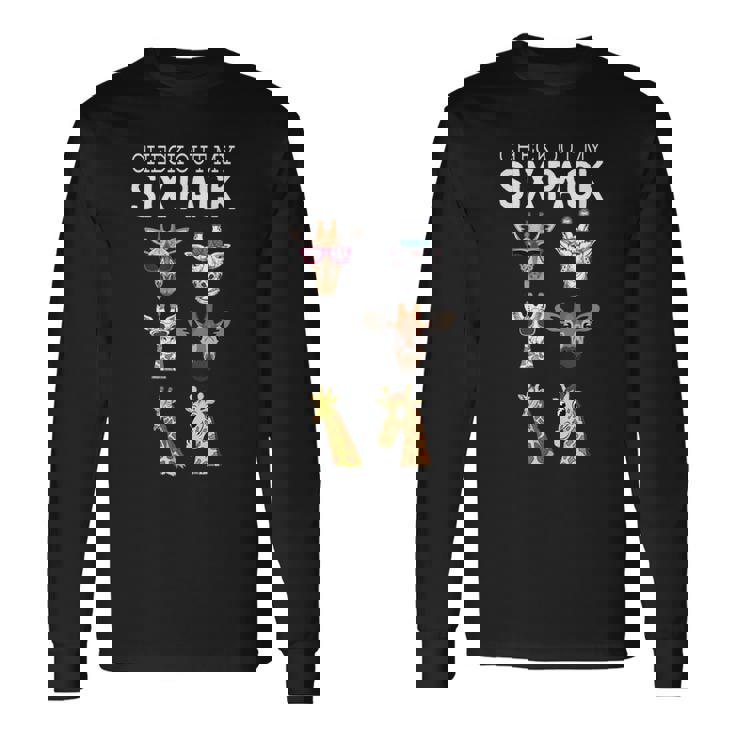 キリン オーナメント キリン グッズ アニマル プリント キリン 6 パック 長袖Tシャツ