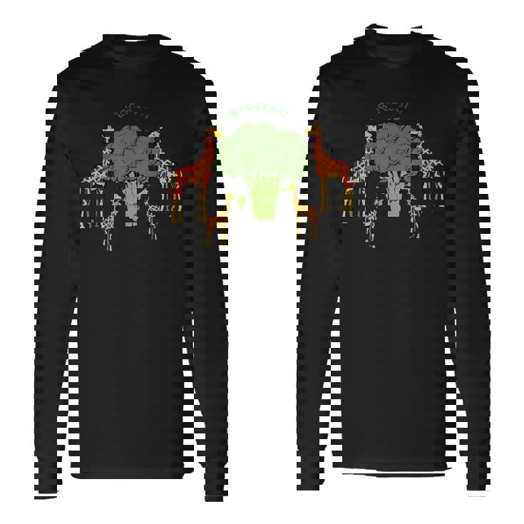 キリン ベジタリアンファミリー 食べる ブロッコリー 長袖Tシャツ ギフトのアイデア