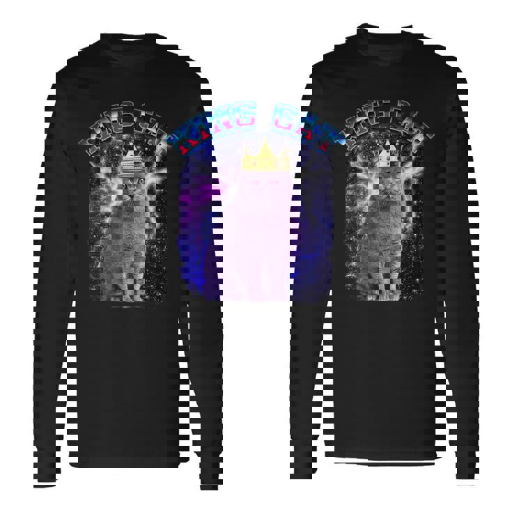 キングキャット ギャラクシーのブリティッシュショートヘア猫 子猫猫 長袖Tシャツ