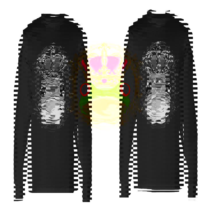 キングクイーン カエル ヒキガエル プリンセス 両生類 動物 カエル好き 長袖Tシャツ
