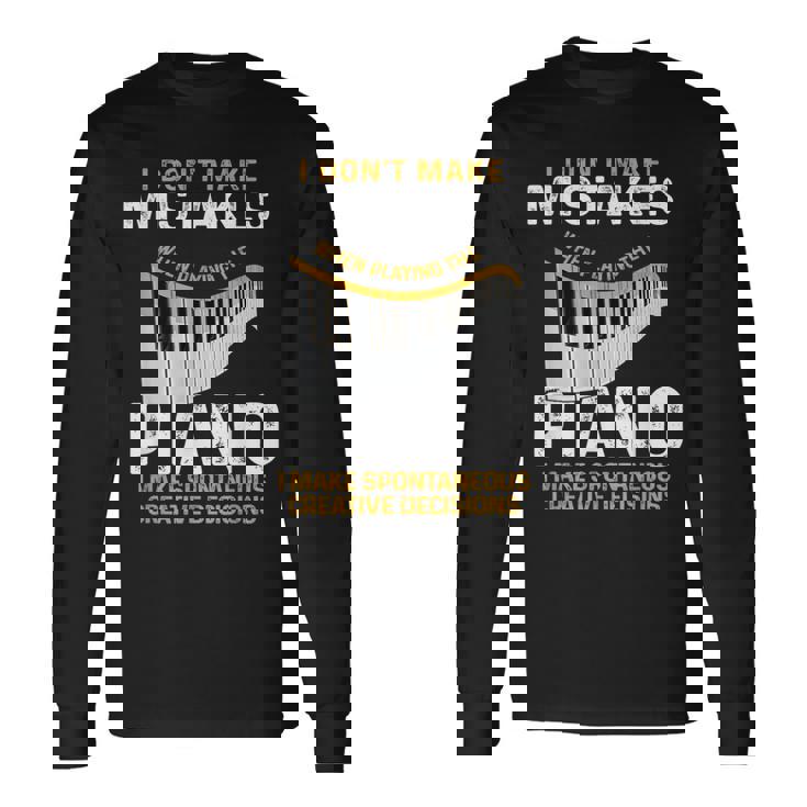 キーボード ピアニスト 面白い 音楽 ミュージシャン ピアノ奏者 恋人 長袖Tシャツ