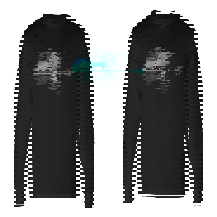 ギター レイクリフレクションズ レイクシャドウ 音楽 アコースティックギター 長袖Tシャツ