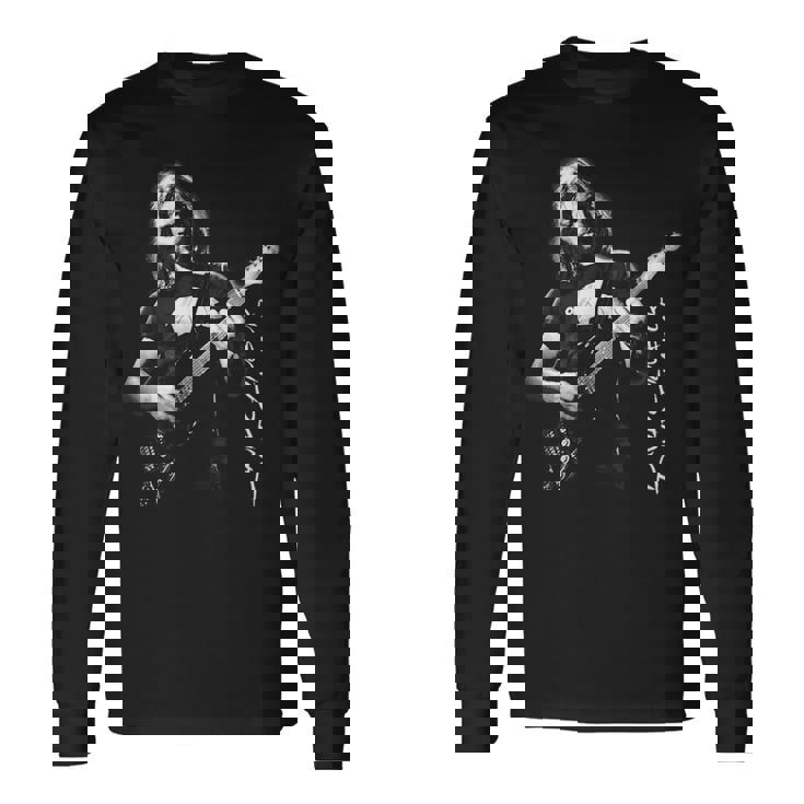 ギターを弾くデビッド・ギルモア 長袖Tシャツ