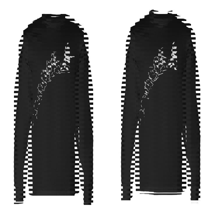 ギタープレイヤーの進化 面白いギタリストのミュージシャン 長袖Tシャツ ギフトのアイデア