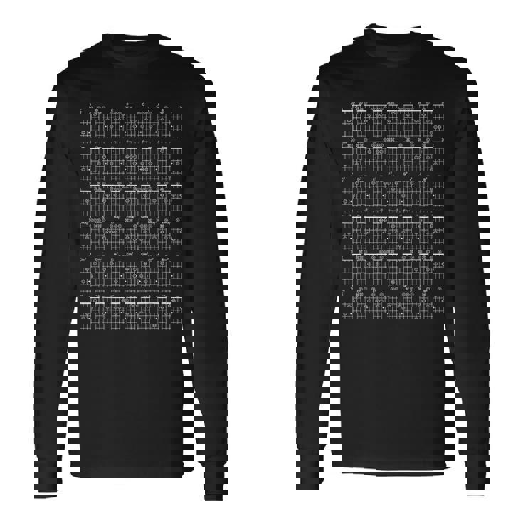 ギタープレーヤー コードチャート アドバンスミュージックセオリー クラススタディ 長袖Tシャツ