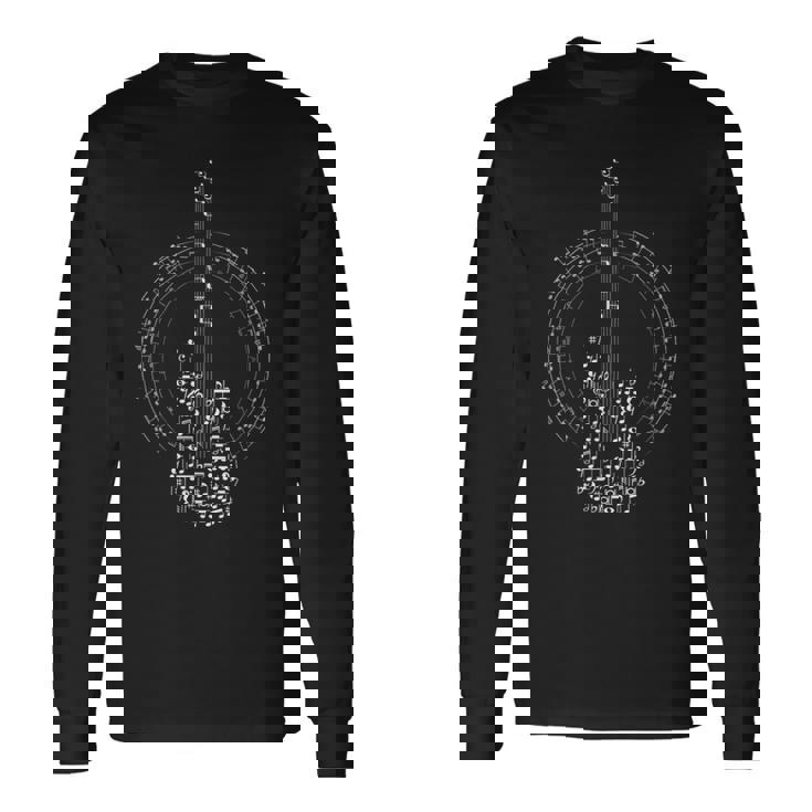 ギターミュージックラバーミュージックアコードアート 長袖Tシャツ ギフトのアイデア