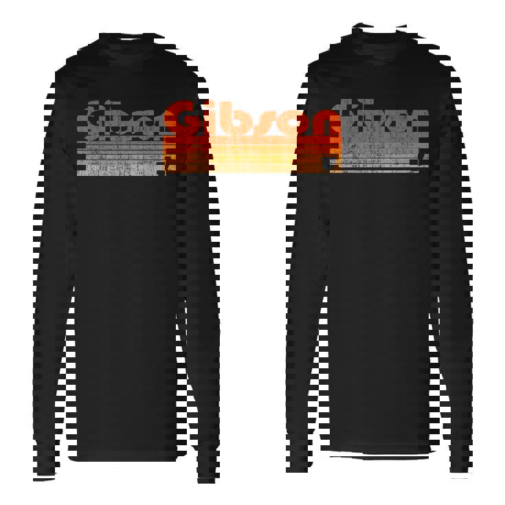 ギブソン、アーカンソーレトロ80年代スタイル 長袖Tシャツ