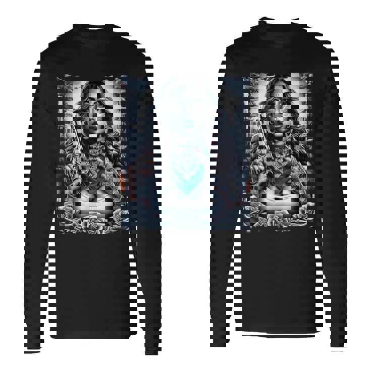 ギャングガール ヒップホップ チカーノデザイン 長袖Tシャツ