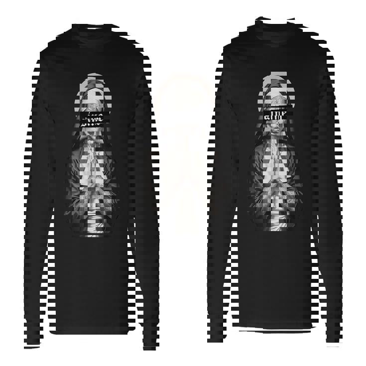 ギャングスター 修道女 入れ墨 尼僧 タトゥーアート ストリートウェア ヒップホップ 長袖Tシャツ