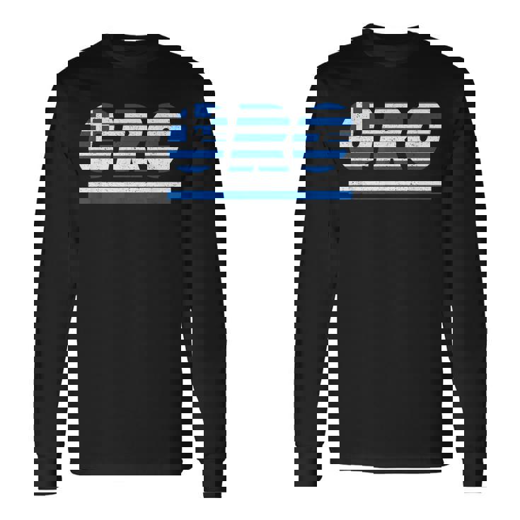 ギリシャのデザイン。フラグ付きのギリシャの衣装 Grc 長袖Tシャツ