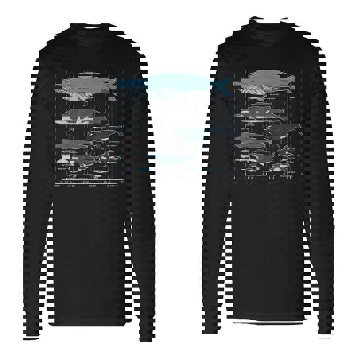 クジラの種類 長袖Tシャツ