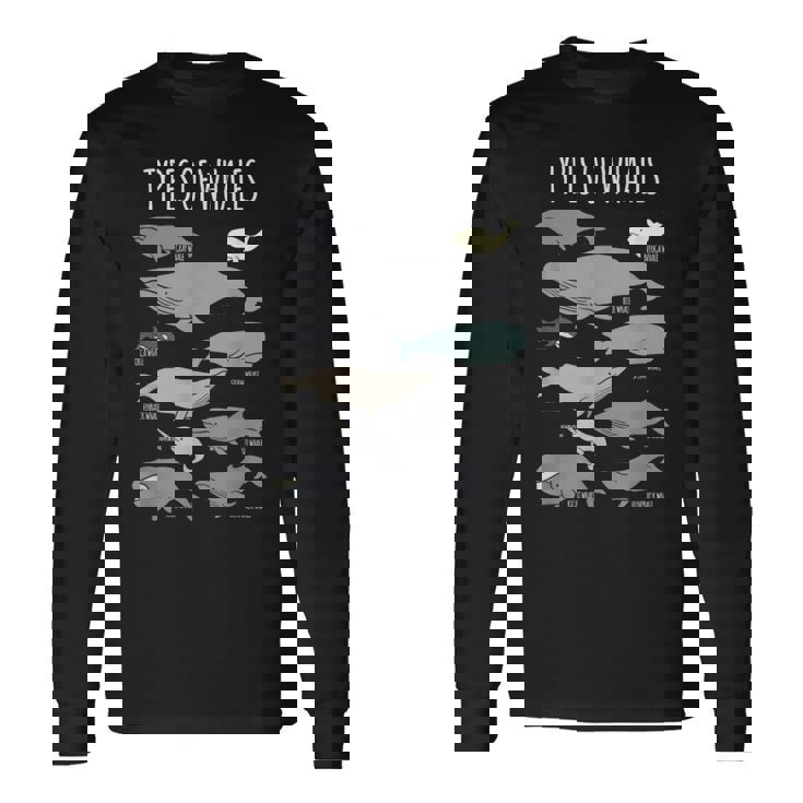 クジラ種 海洋生物 長袖Tシャツ