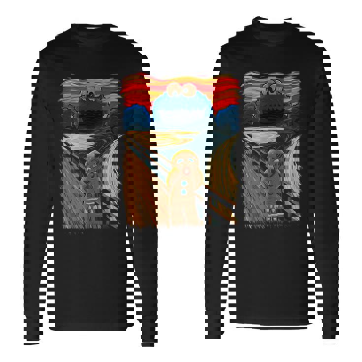 クッキー・マンチャーザ・スクリーム・ムンクモンスター・ジョーク 長袖Tシャツ