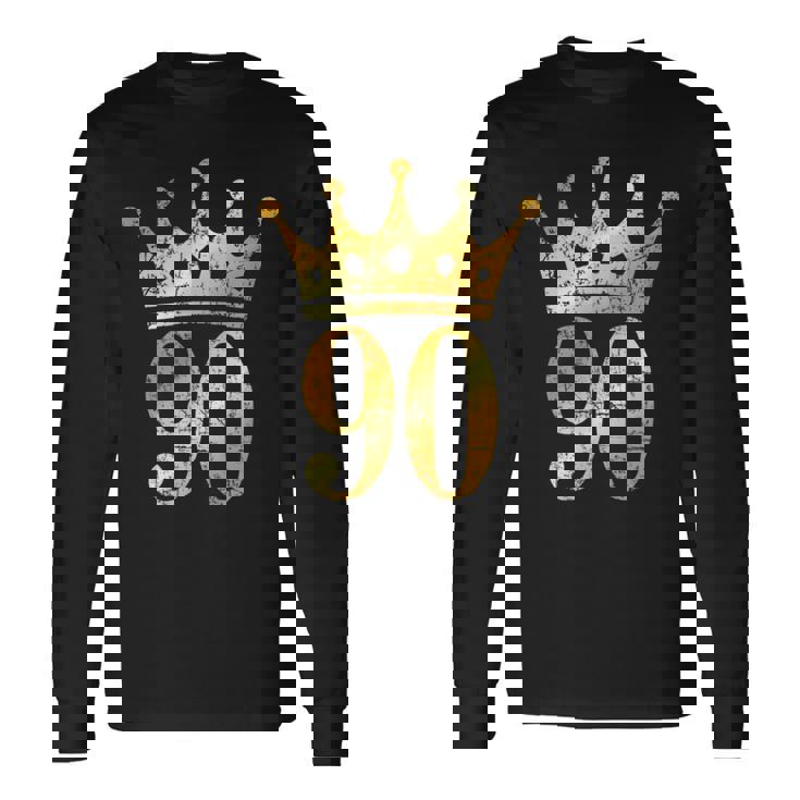 クラウン ナンバー90 ヴィンテージゴールデンイエロー 90歳の誕生日 長袖Tシャツ