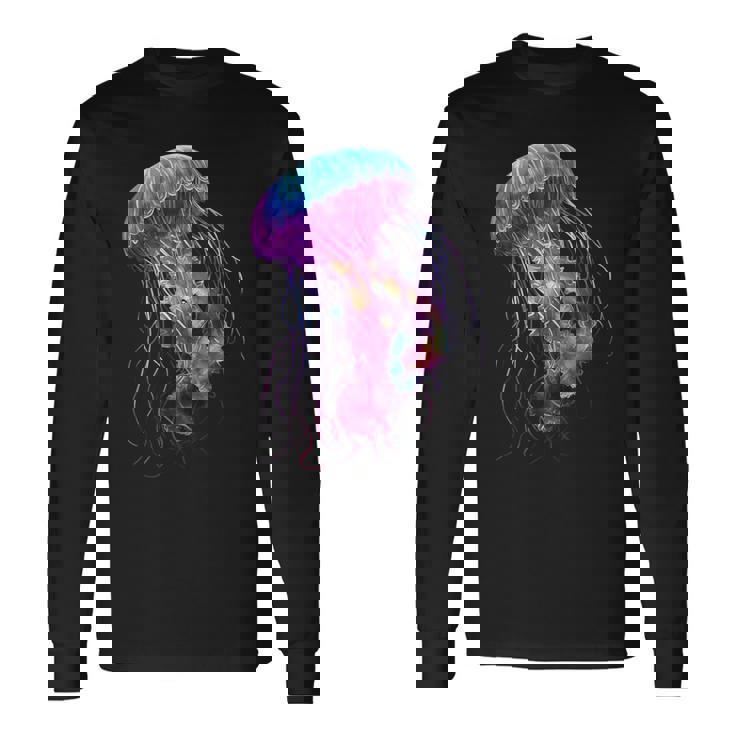 クラゲ 動物 モチーフ アート クラゲ 長袖Tシャツ