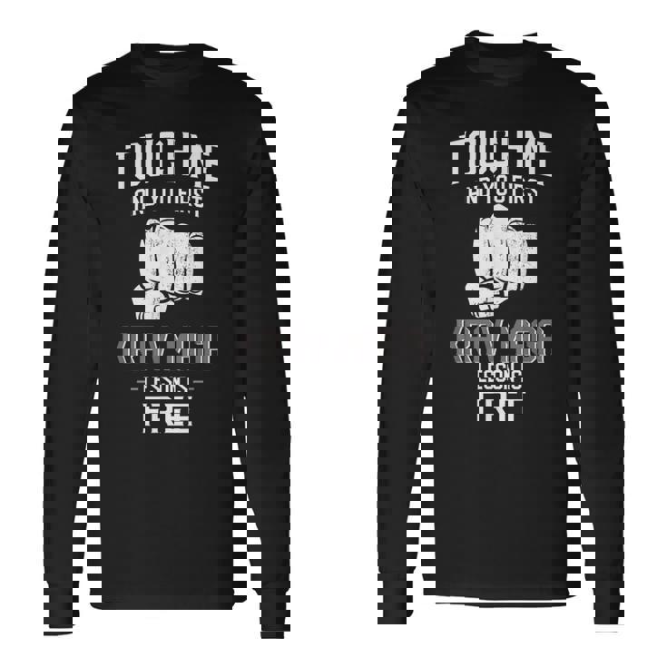 クラヴマガ タッチ・ミーで初回クラヴマガレッスン無料 長袖Tシャツ ギフトのアイデア