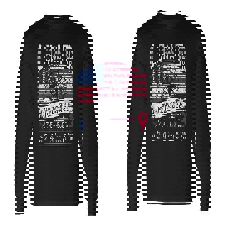 クリアウォーター アメリカ国旗 Gps座標 クリアウォーター 長袖Tシャツ