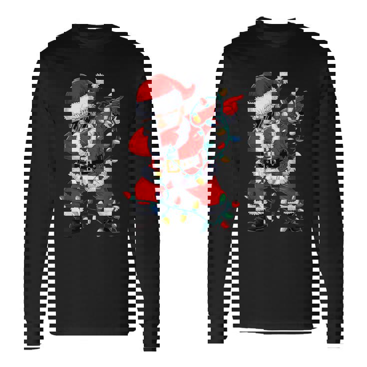 クリスマス サンタクロース ダビングダンス クリスマスライト 家族 長袖Tシャツ