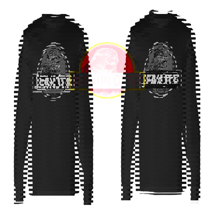 クリスマス用のかわいくて楽しいカワウソ。 長袖Tシャツ