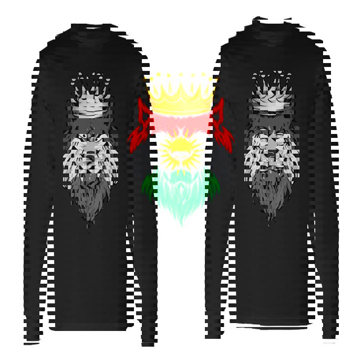 クルディスタン国旗クルド語 長袖Tシャツ