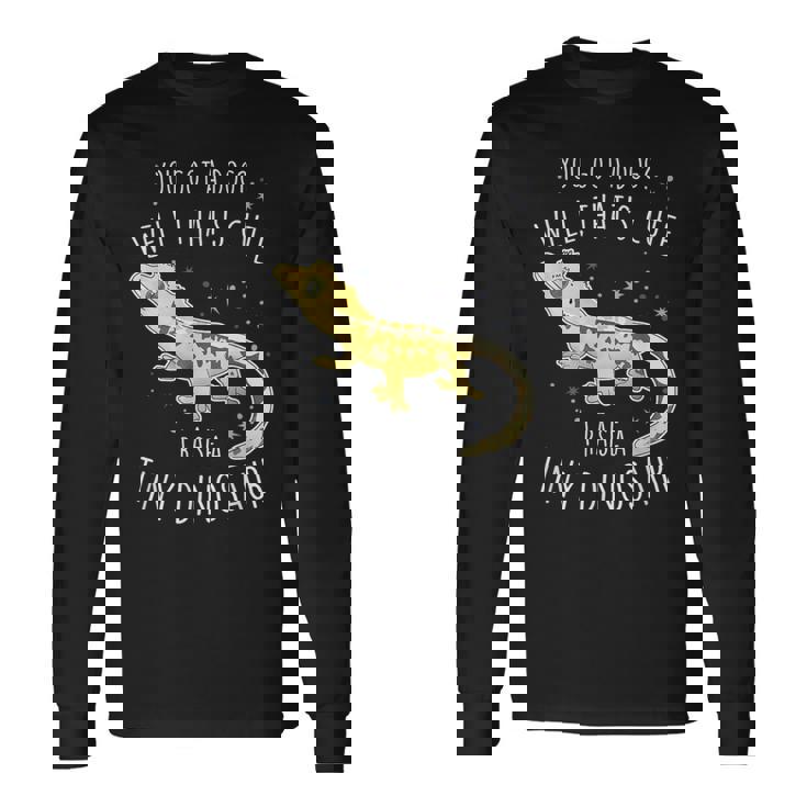 クレステッドゲッコ 小さな恐竜 トカゲ 爬虫類 ペット ハーレクイン 長袖Tシャツ