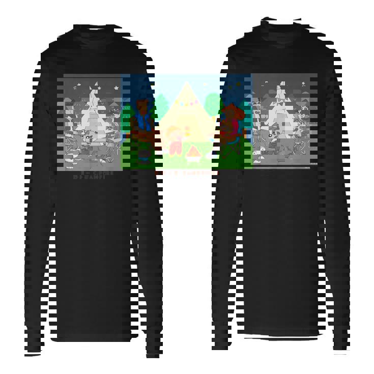 クレヨンしんちゃん 野原一家キャンプファイヤー 集合 長袖Tシャツ