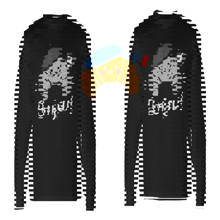 クロワッサン フランス語格言 フランス ベーキング 朝食 面白い 長袖Tシャツ